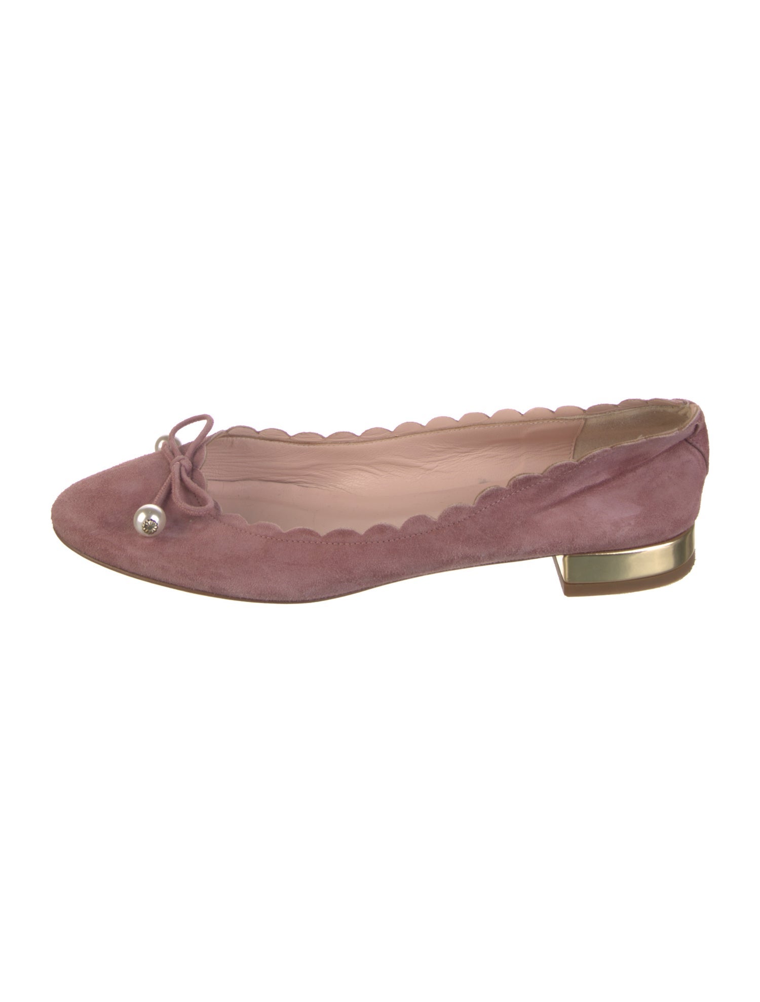 Kate Spade New York Suede Scalloped Accent Ballet Flats